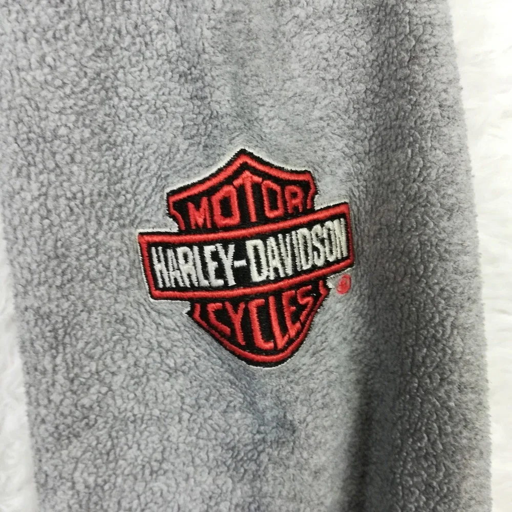 Harley Davidson Youth Sweatshirt Fleece Pullover Gray Orange Embroidered L 16-18